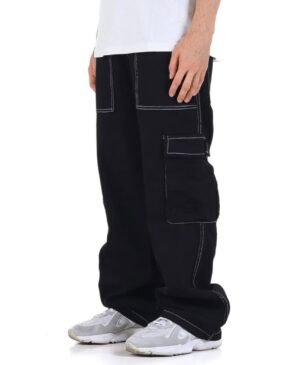 CARGO NEGRO COSTURA BLANCA