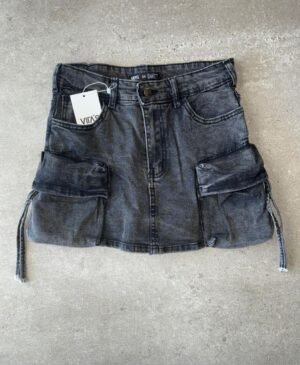 SHORTPOLLERA CARGO TIRAS GRIS